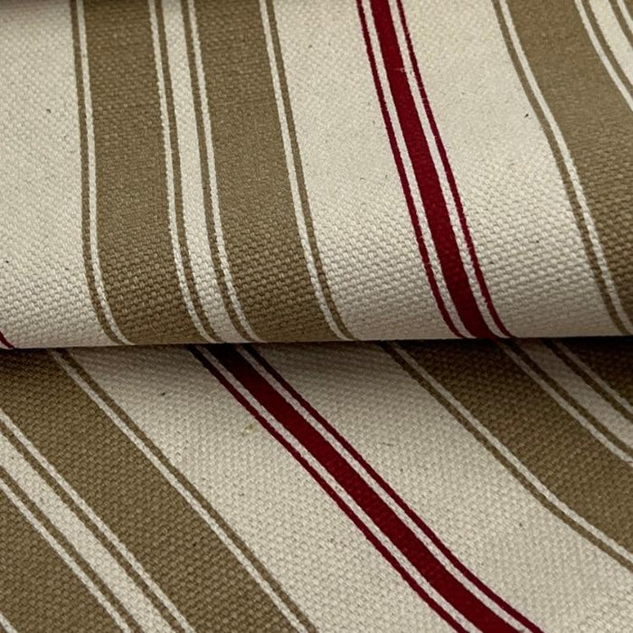 Red & Khaki Umbrella Vertical Stripe Canvas | SKU 7734 #S170