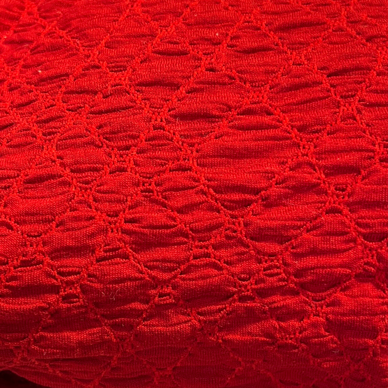 Red Diamonds Textured Jersey | 60" REMNANT