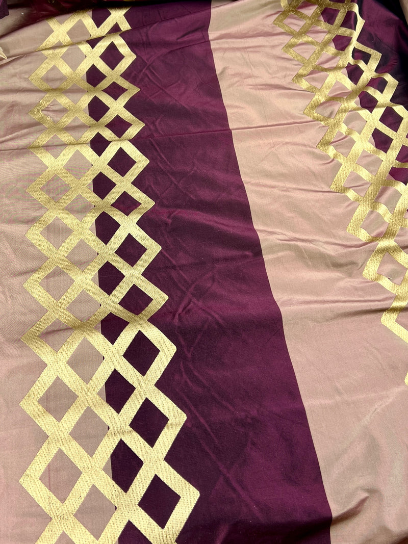 Silk Dupioni with Diamond Lattice Embroidery - 15.5-Yard Bolt