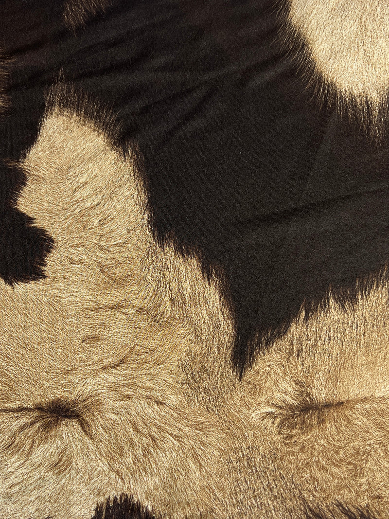 Brown Cow Fur Print Polyester/Spandex Jersey Knit - SKU 8133 #U1