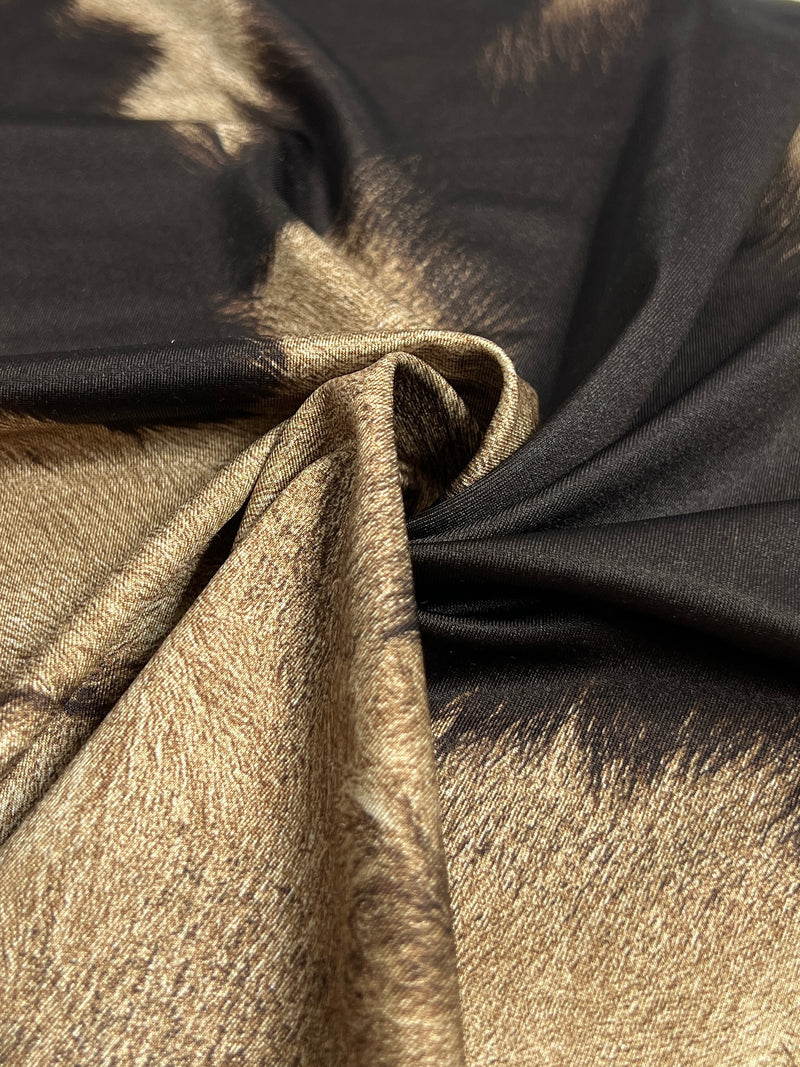 Brown Cow Fur Print Polyester/Spandex Jersey Knit - SKU 8133 #U1