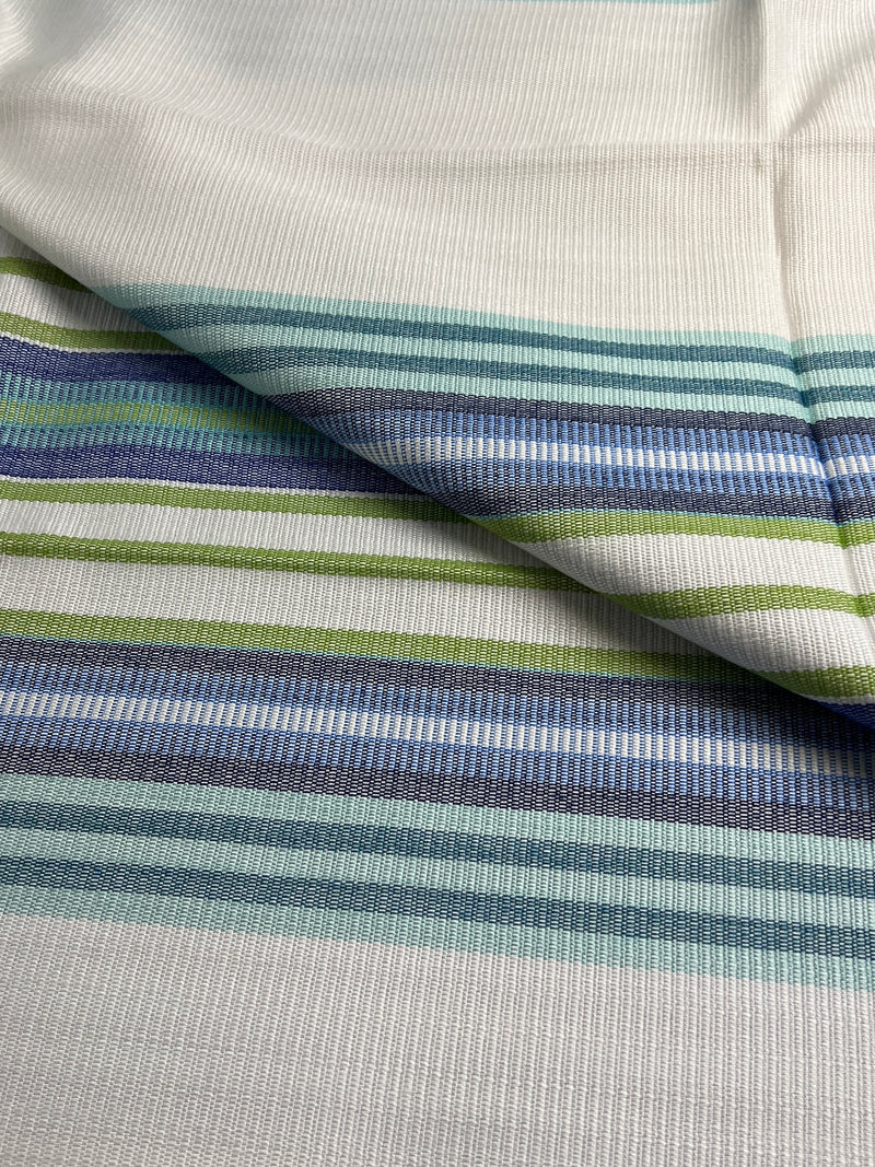 Aquatic Stripe Corded Weave Upholstery - 72" Maker's Cut