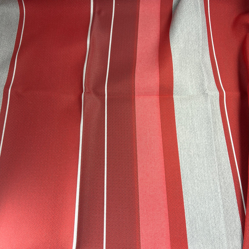 Red & Grey Varied Wide Horizontal Stripe - Upholstery & Home Decor Fabrics