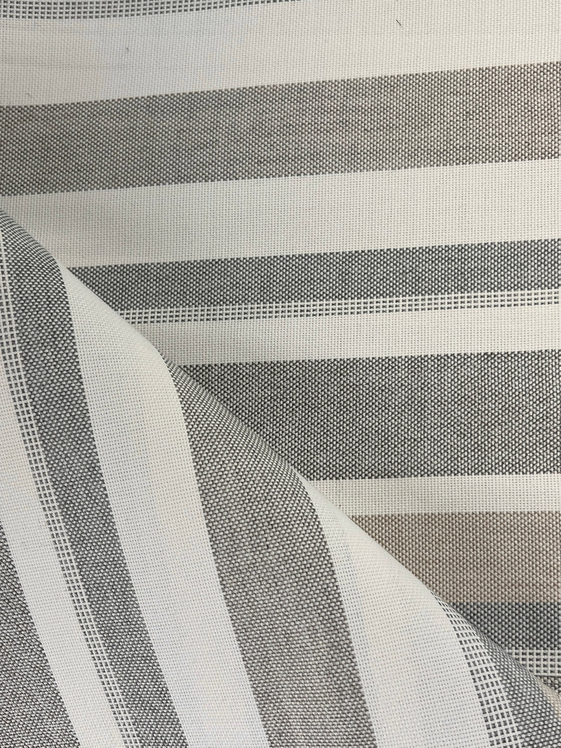 Grey Woven Stripe Box-Weave - Upholstery & Home Decor Fabrics