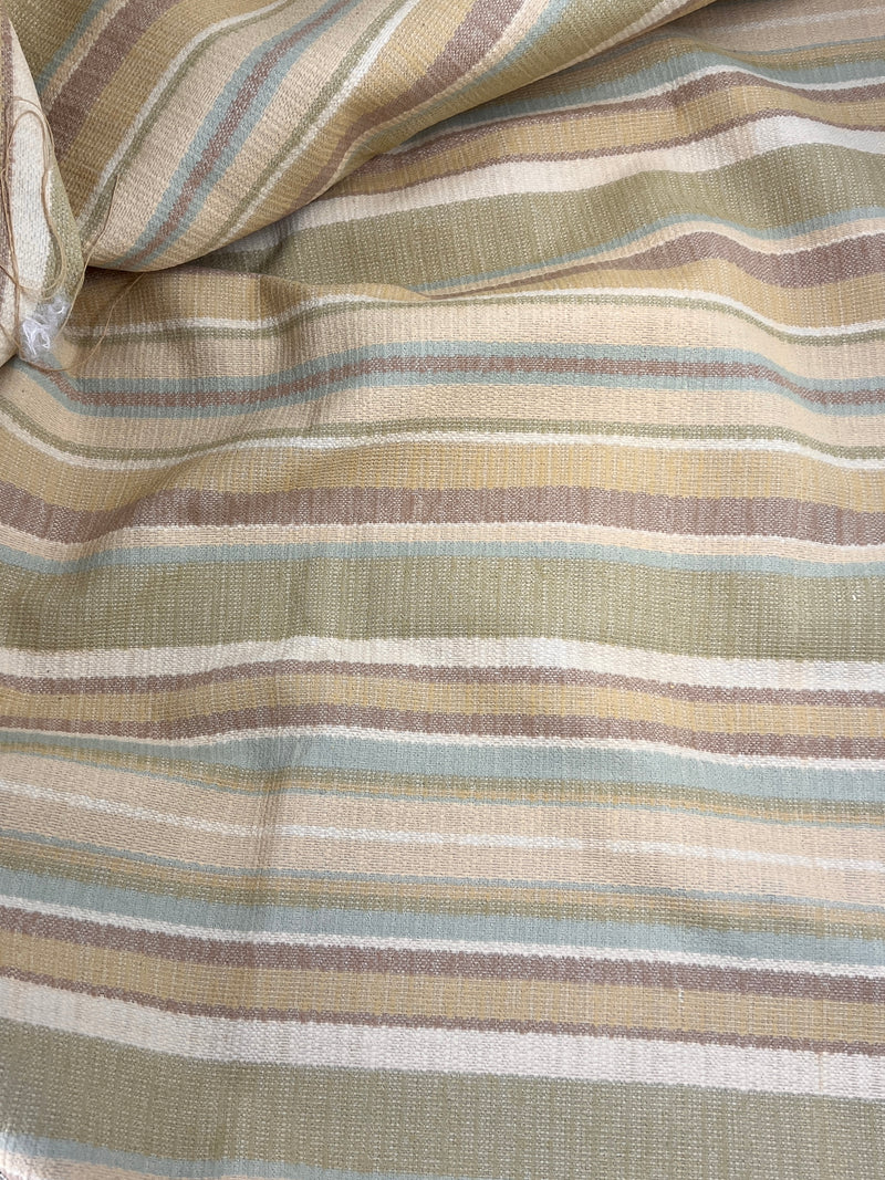 Apple Green & Honey Gold Corded Stripe - Upholstery & Home Decor Fabrics