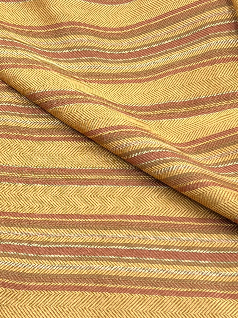 Copper & Gold Chevron Stripe - 76" Drapery Fabric Cut