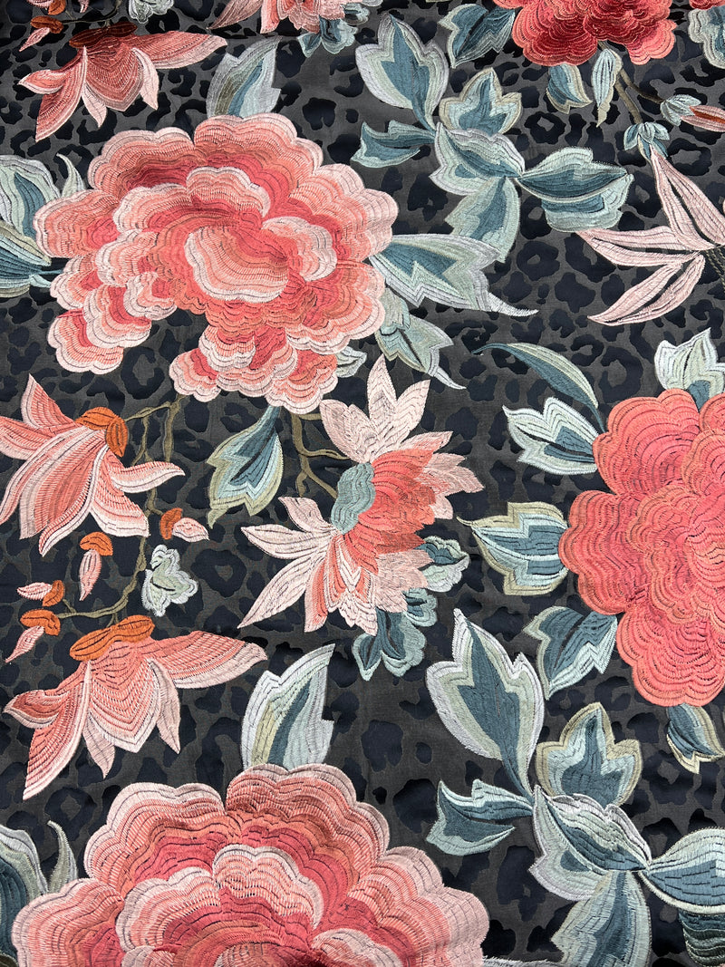 Laviana Fabric by ROMO (Temperley London Collection) - Viscose/Polyester Embroidered Drapery Fabric