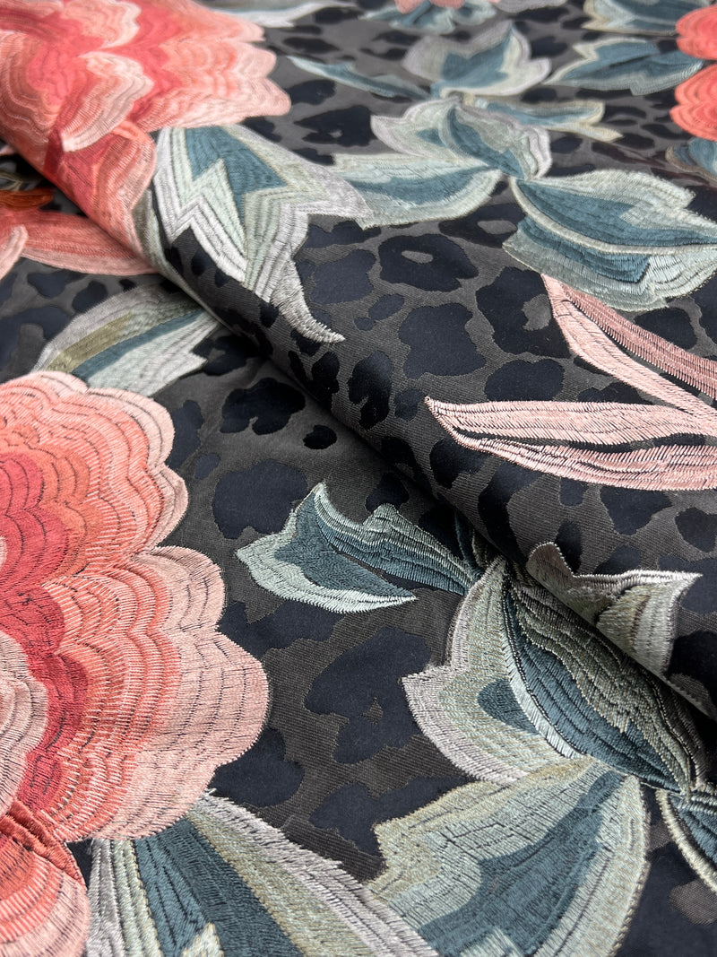Laviana Fabric by ROMO (Temperley London Collection) - Viscose/Polyester Embroidered Drapery Fabric