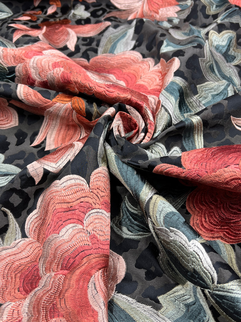 Laviana Fabric by ROMO (Temperley London Collection) - Viscose/Polyester Embroidered Drapery Fabric