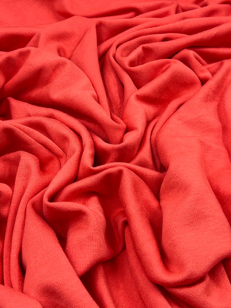 Hot Coral - Bamboo Performance Interlock Knit - 220GSM, Made in America | 8138 #S176