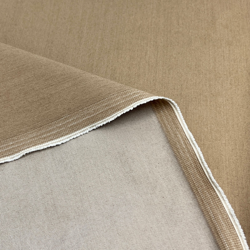Tan Lightweight Stretch Denim - Cotton/Spandex, 7.5 Ounce, Made in Italy