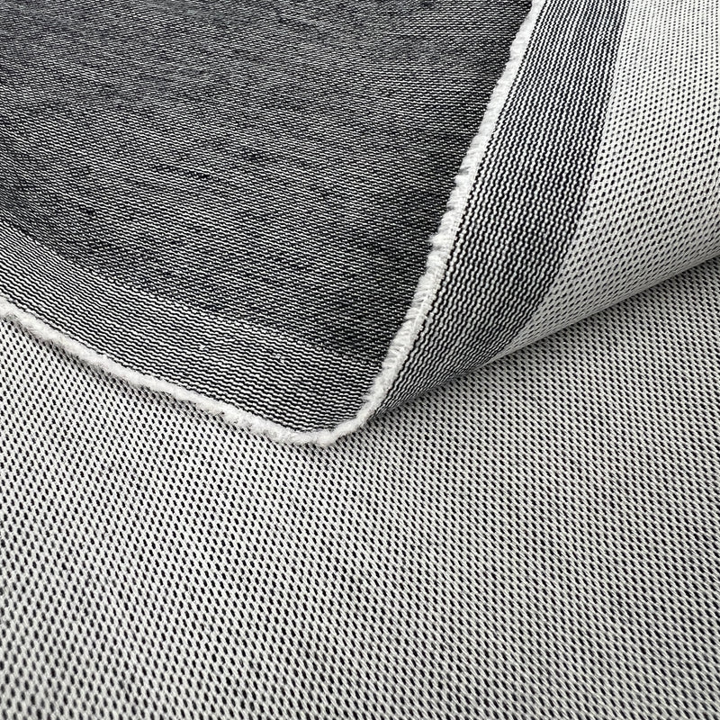 Light Charcoal Dimple-Backed Stretch Denim - Cotton/Spandex, 8 Ounce - Made in Italy