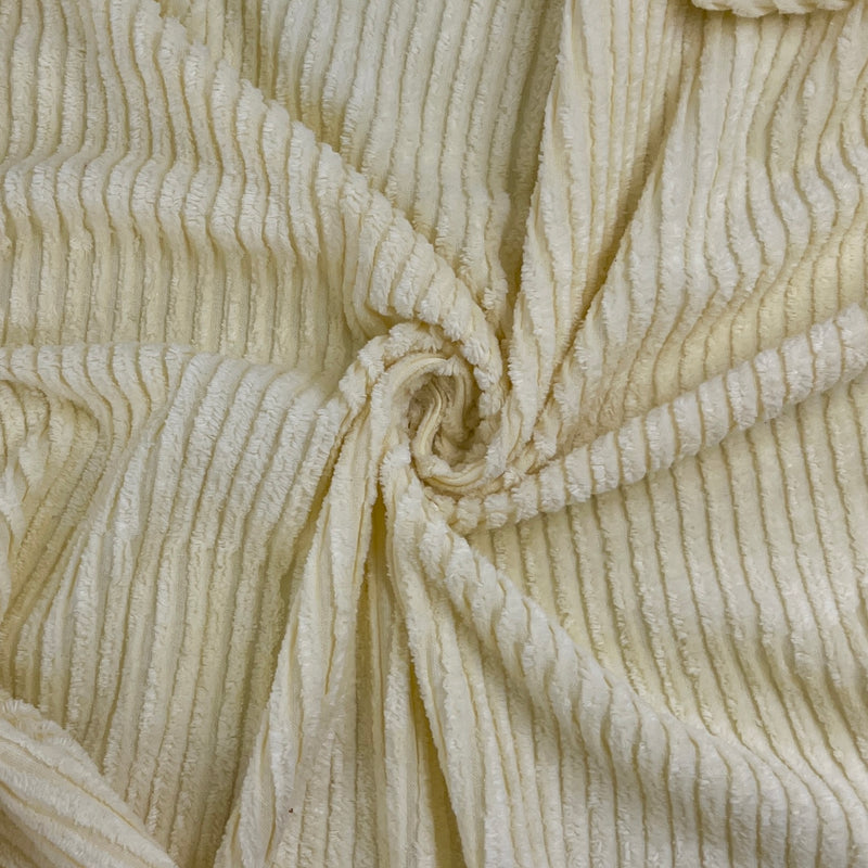 Butter Yellow Cut Pile Corduroy Stripe
