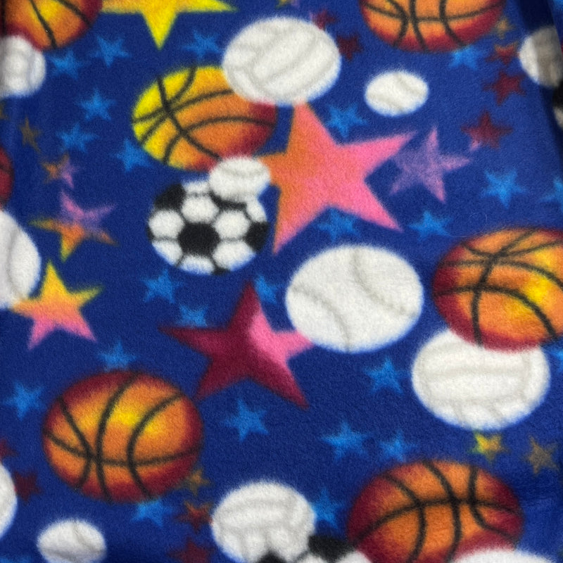 Sports Ball Printed Polar Fleece - 220G, 60" Wide - Double-Sided Print
