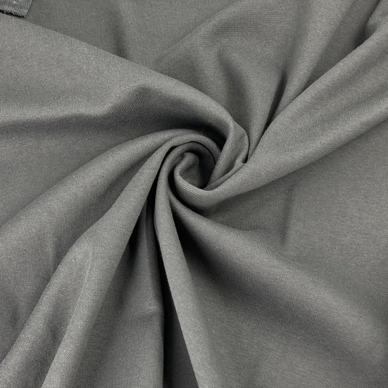 Charcoal Cotton/Spandex Rib Knit - 7 Ounce, 1x1, Open-Width - SKU 8150A #SH/M