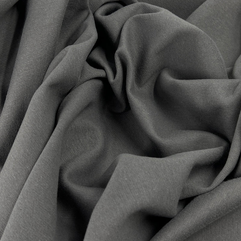 Charcoal Cotton/Spandex Rib Knit - 7 Ounce, 1x1, Open-Width - SKU 8150A #SH/M