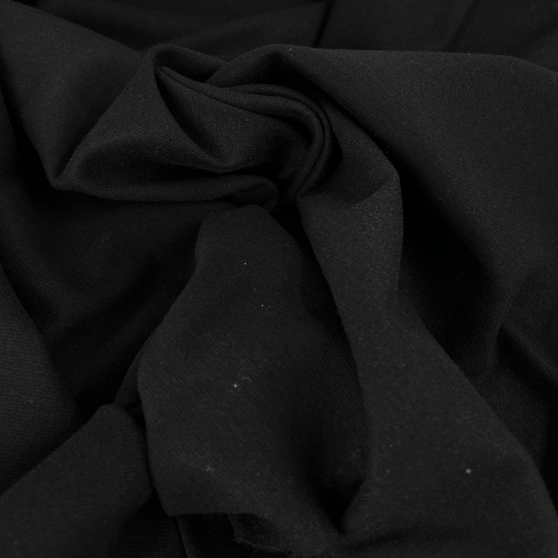 Black Cotton/Spandex Rib Knit - 7 Ounce, 1x1, Open-Width - SKU 8150A