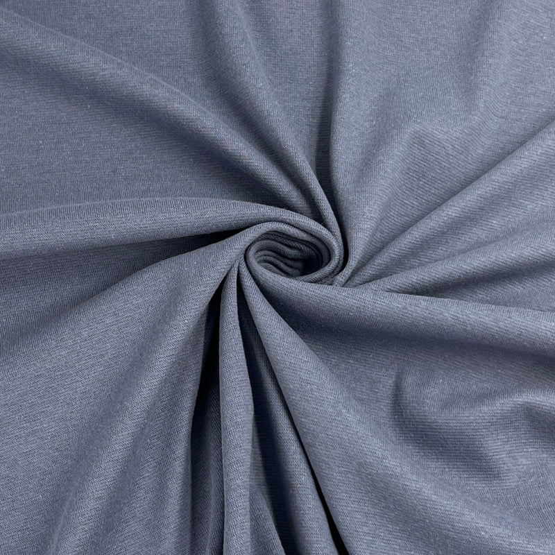 Steel Blue Cotton/Spandex Rib Knit - 7 Ounce, 1x1, Open-Width - SKU 8150B