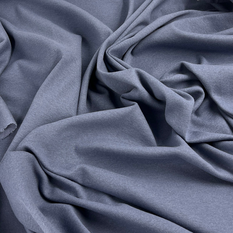 Steel Blue Cotton/Spandex Rib Knit - 7 Ounce, 1x1, Open-Width - SKU 8150B