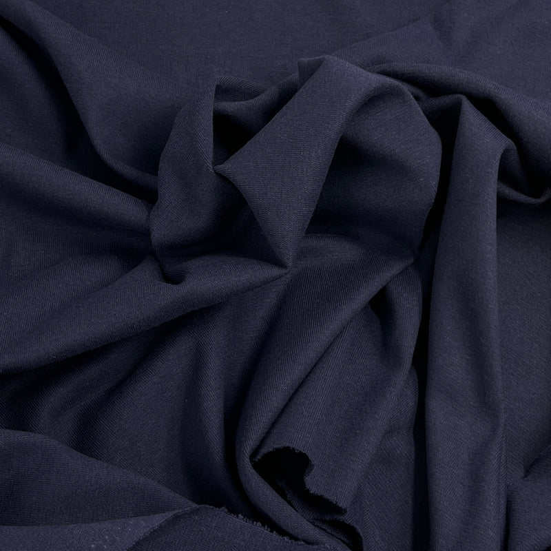 Navy Blue Cotton/Spandex Rib Knit - 7 Ounce, 1x1, Open-Width - SKU 8150B #SB