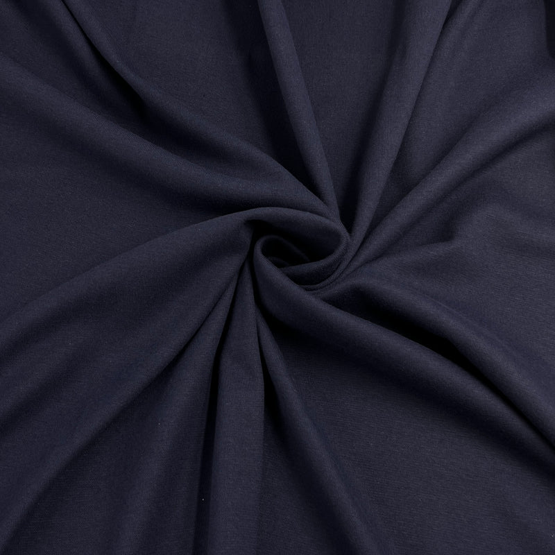 Navy Blue Cotton/Spandex Rib Knit - 7 Ounce, 1x1, Open-Width - SKU 8150B #SB