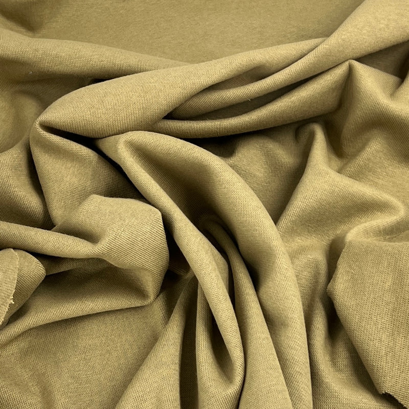 Wheat Khaki Cotton/Spandex Rib Knit - 7 Ounce, 1x1, Open-Width - SKU 8150C
