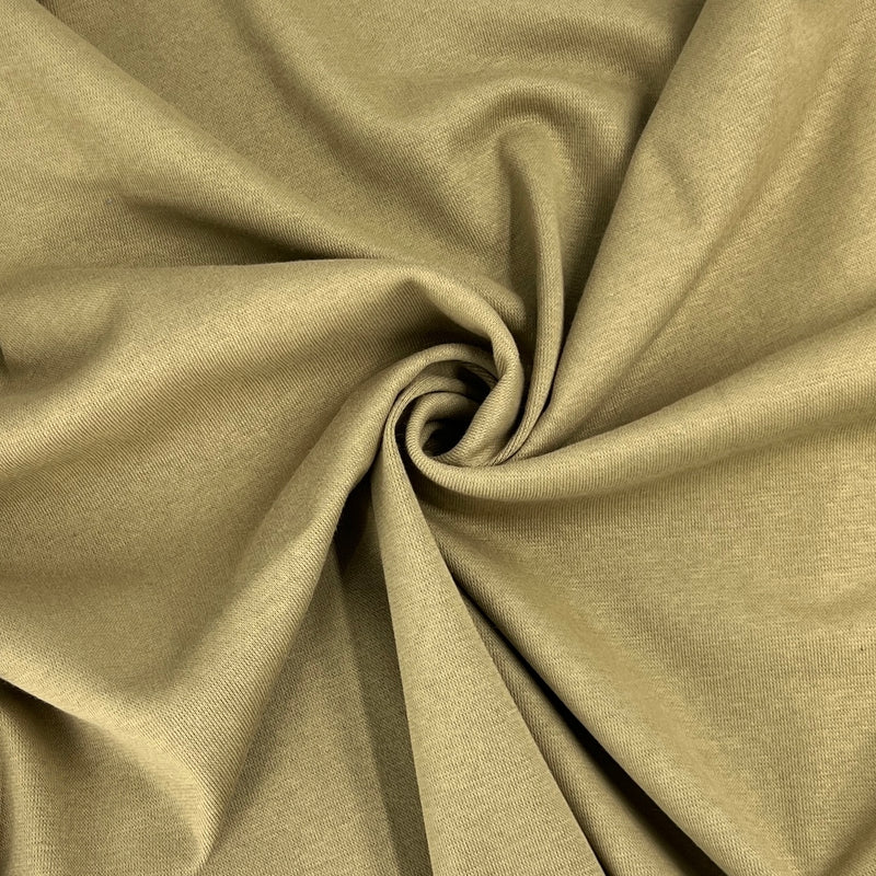 Wheat Khaki Cotton/Spandex Rib Knit - 7 Ounce, 1x1, Open-Width - SKU 8150C