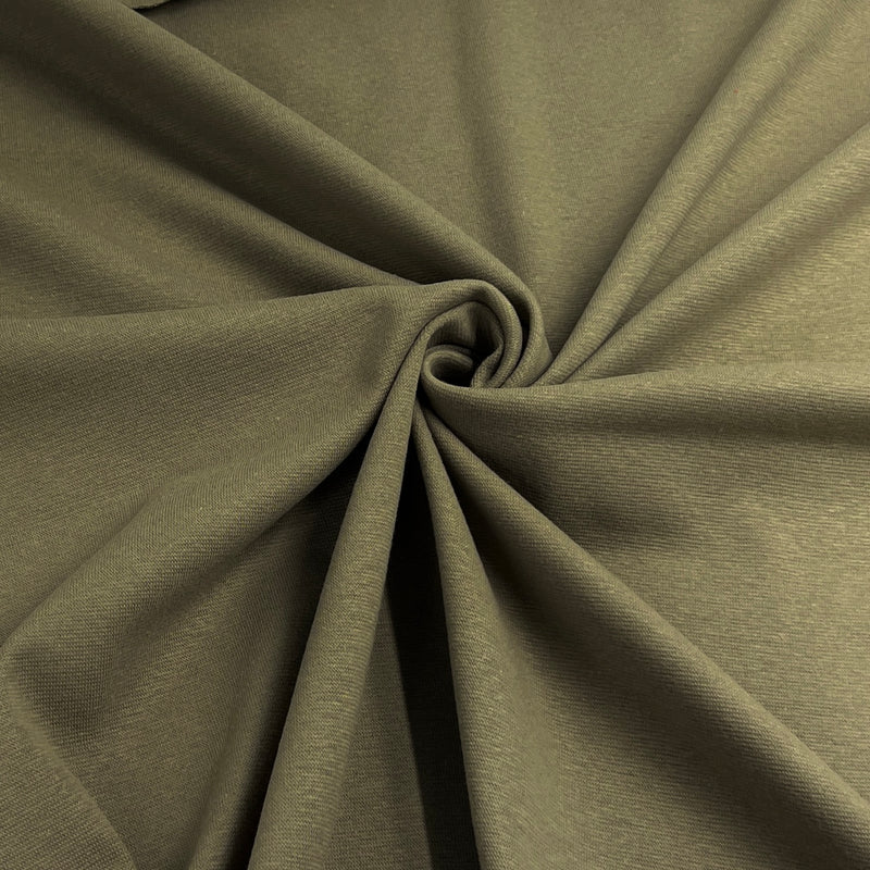 Olive Khaki Cotton/Spandex Rib Knit - 7 Ounce, 1x1, Open-Width - SKU 8150C