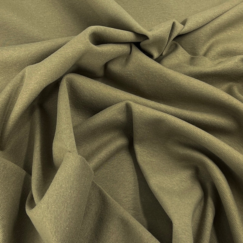 Olive Khaki Cotton/Spandex Rib Knit - 7 Ounce, 1x1, Open-Width - SKU 8150C
