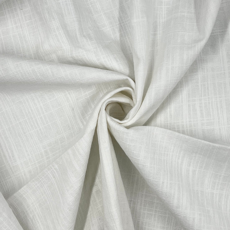 White Linen/Cotton Slub - 55" Wide, 8 Ounce - Upholstery Roll Ends