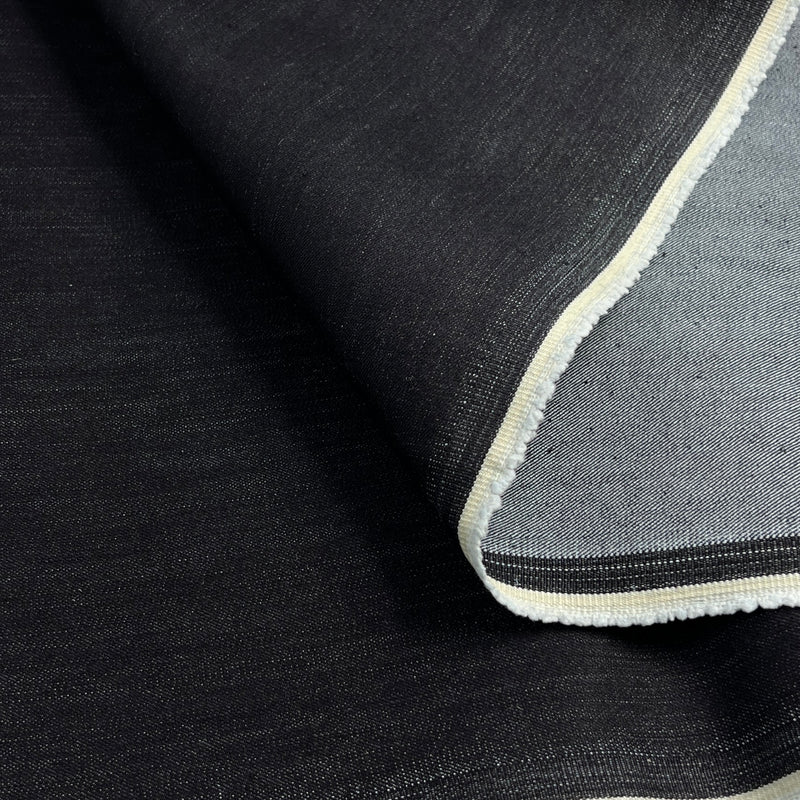 Dark Indigo Lightweight Italian High-Stretch Denim - 82" Roll End