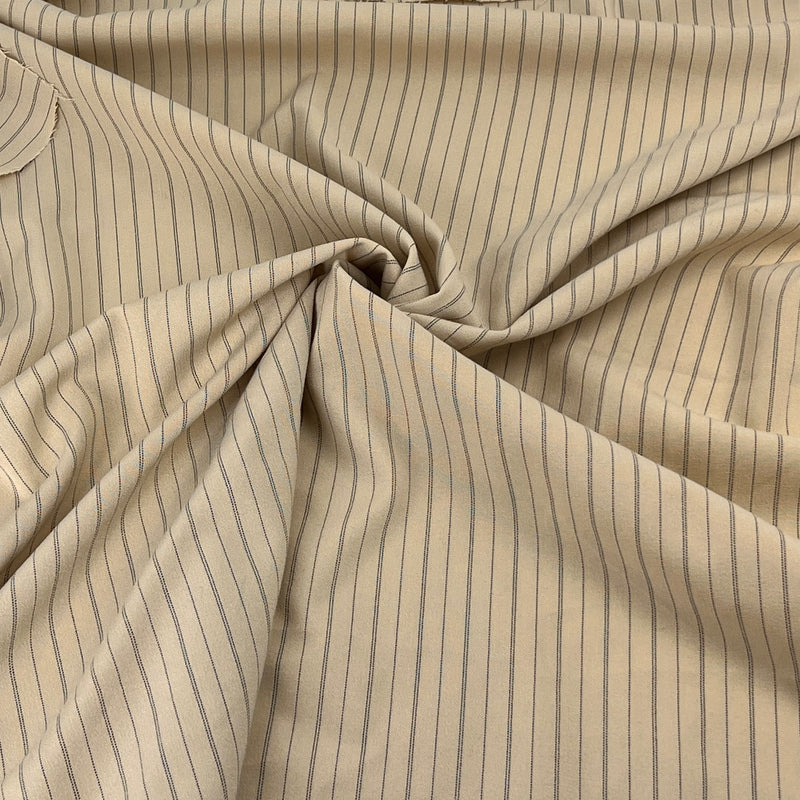 Polyester/Spandex Stretch Suiting - Champagne Pinstripe - SKU 5608 #S118