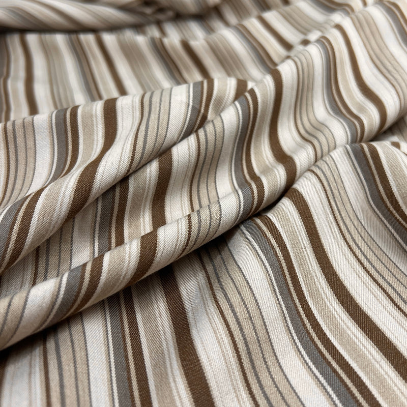 Cotton/Spandex Stretch Twill Suiting - Brown Stripe - SKU 5608 #S68