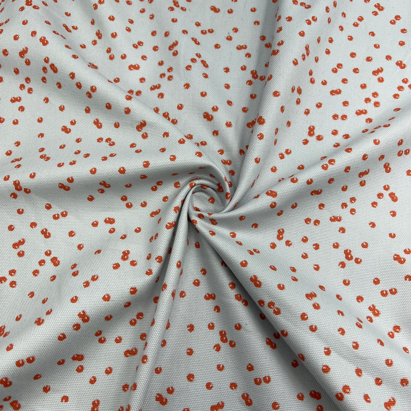 Edith Dots in Tangerine - Follie by Lotta Jansdotter - 7.5 Ounce Cotton Canvas - SKU 5883 #U10