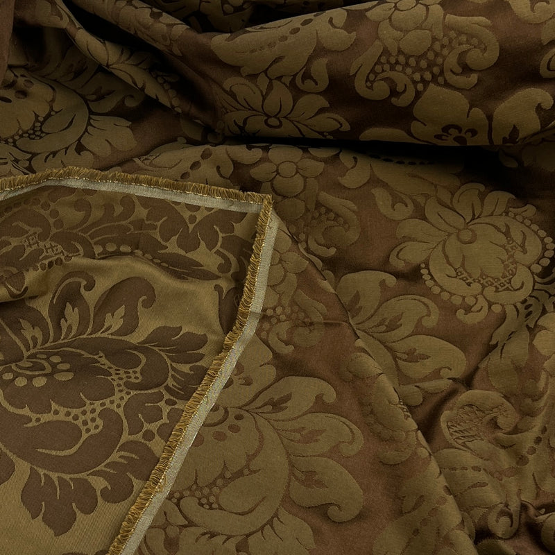 Mocha Demask Reversible Jacquard Upholstery - 110" Maker's Cut