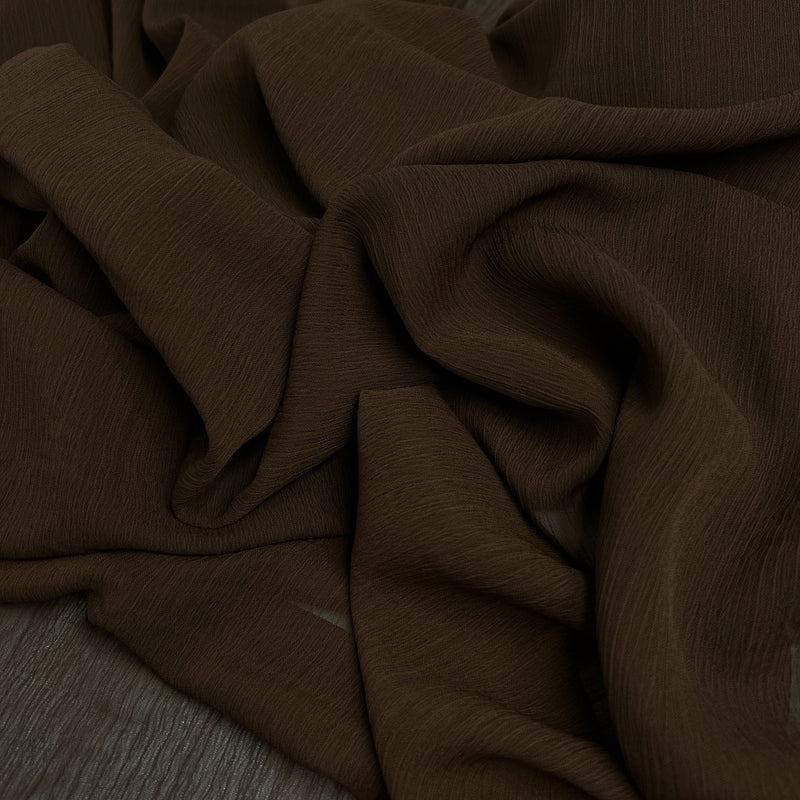 Brown Crinkle Chiffon - 100% Polyester, 60" Wide - 72" Roll End