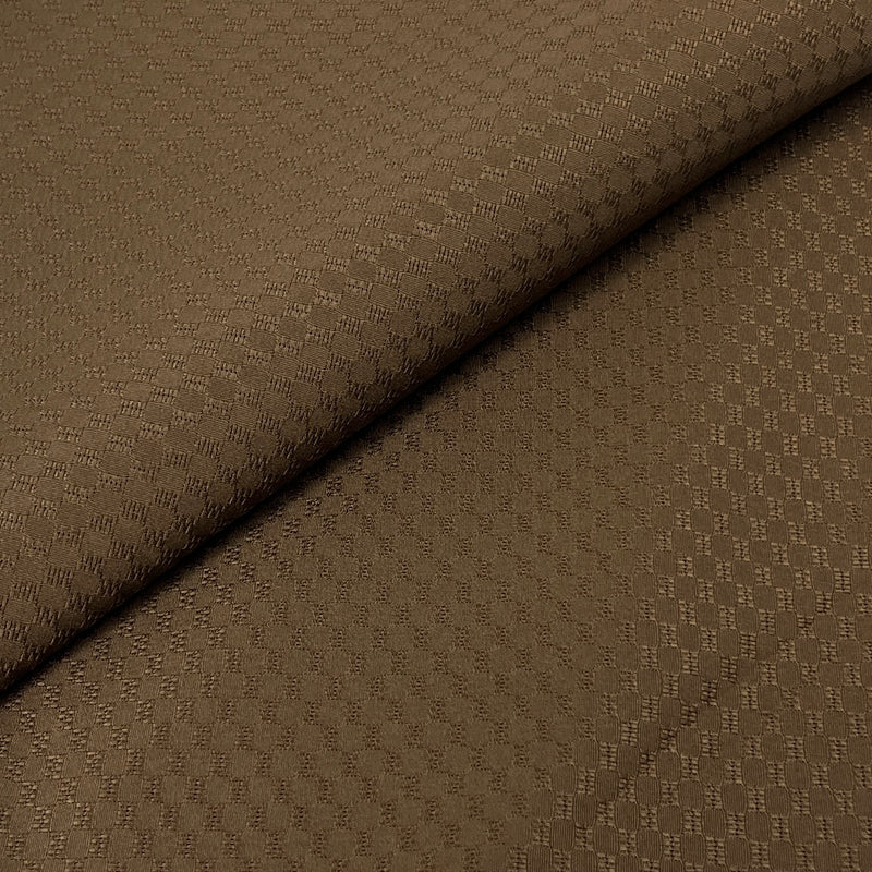 Mocha Jacquard Check Drapery Weight - 60" Home Decor Cut