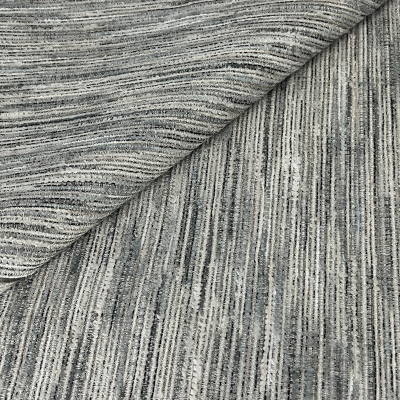 Monochrome Streaks Corded Boucle Upholstery - 36" Home Decor Cut