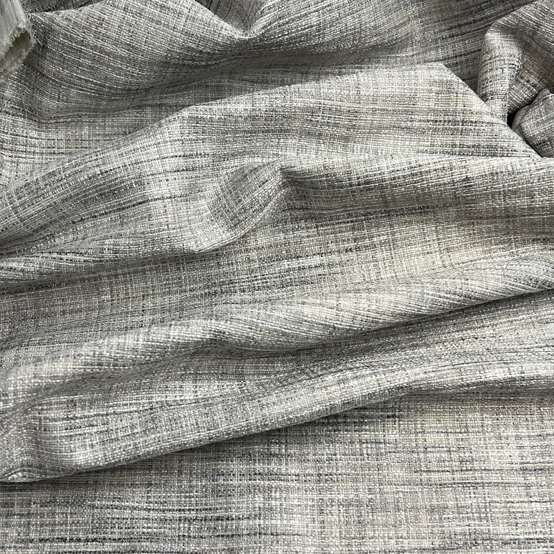 Silver Crosshatch Slub Upholstery - 112" Home Decor Cut