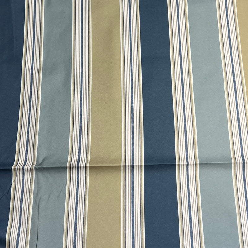 Gold & Teal Nylon Drapery Stripe - 72" Maker's Cut