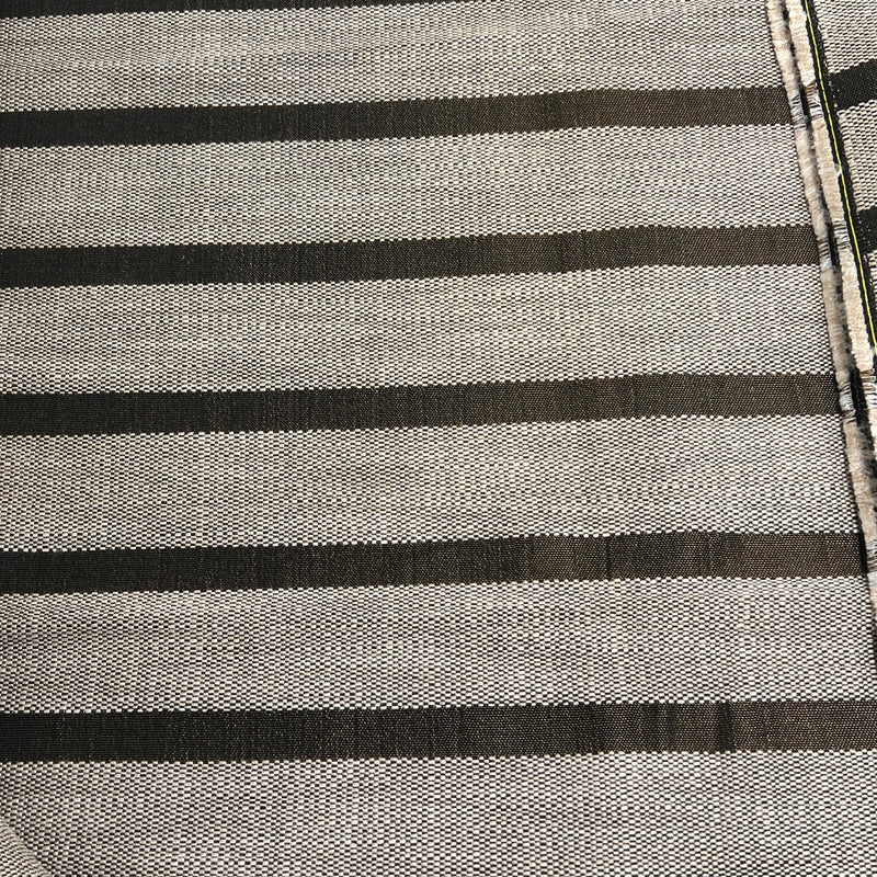 Natural & Brown Box Weave Woven Stripe Upholstery - 60" Maker's Cut