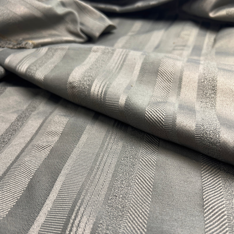 Dark Taupe Twill, Corded & Textured Jacquard Cotton Upholstery - 96" Maker's Cut