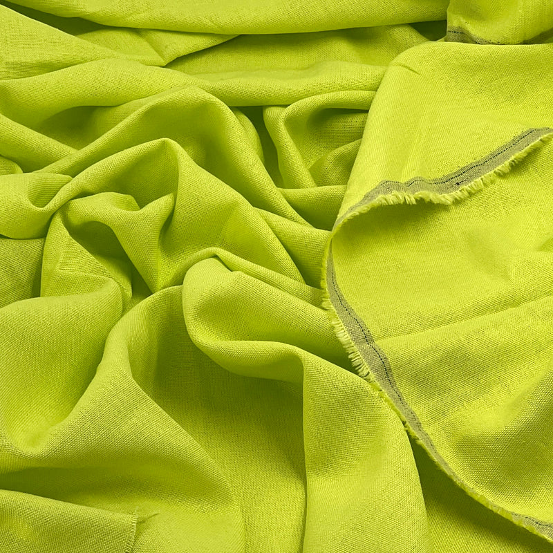 Linen Blend - 5.25oz, 57" Wide - Lime Green - SKU 8177E #S55-57