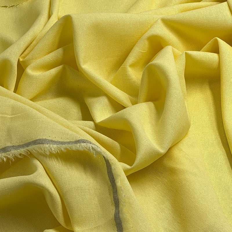 Linen Blend - 5.5oz, 57" Wide - Pale Yellow - SKU 8177E #S55-57