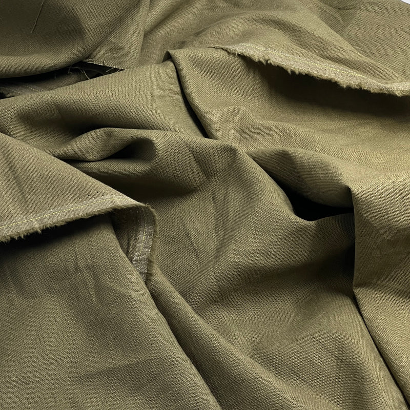 Linen Blend - 6.25, Linen/Cotton, 57" Wide - Olive Khaki - SKU 8177E #S55-57