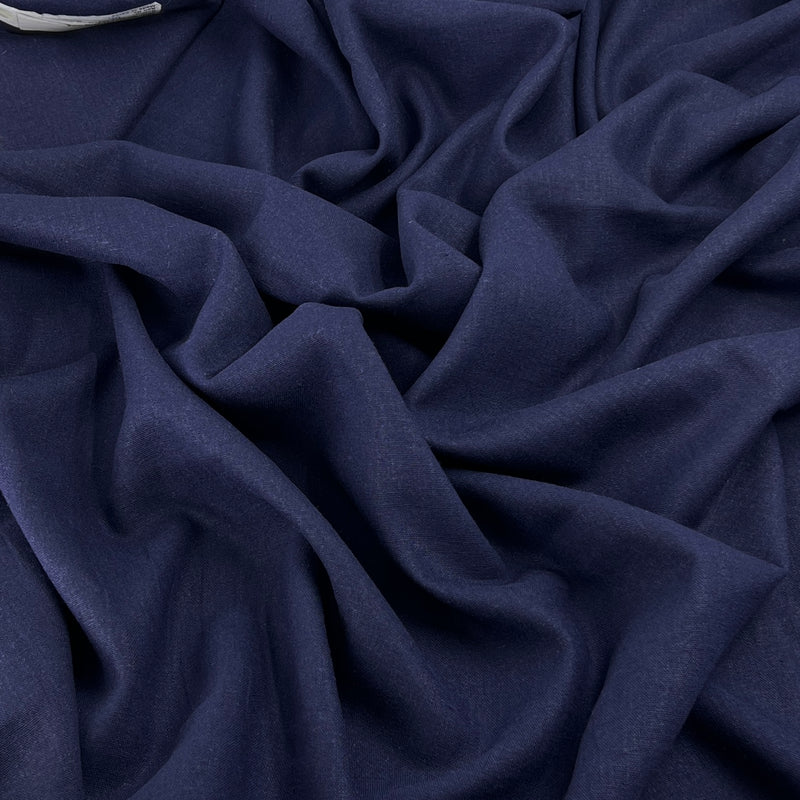 Linen Blend - 5.75oz, Linen/Cotton, 57" Wide - Navy - SKU 8177F #S55-57
