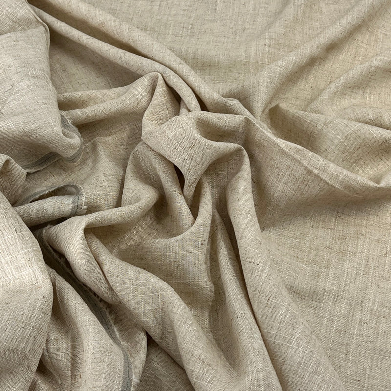 Natural Slubbed Dressweight Linen - 5.5oz, Linen/Cotton, 60" Wide - 8177D #S55-57