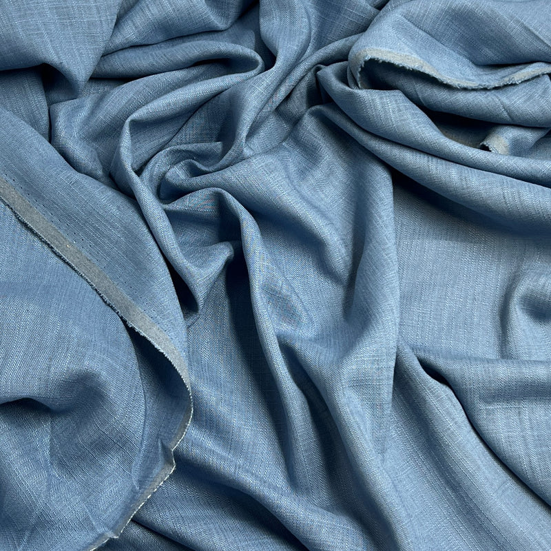 Denim Blue Dressweight Linen Blend - 5oz, Linen/Cotton, 60" Wide - 8177D #S55-57