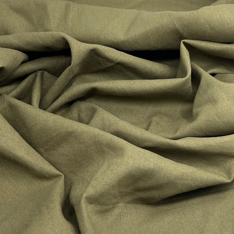Olive Green Linen - 6.25oz, Linen/Cotton, 60" Wide - SKU 8177G #S55-57