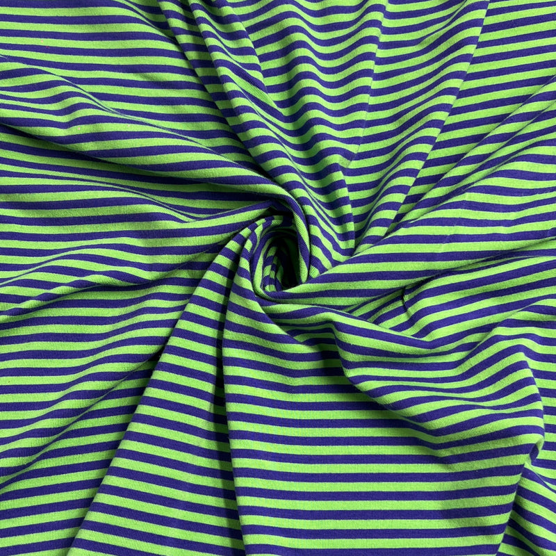 Apple & Purple 1/8" Stripe Bamboo/Cotton Jersey - SKU 8192